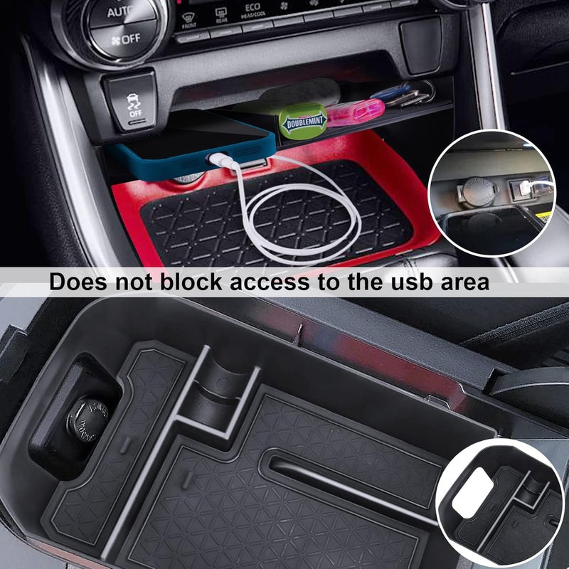 DIAMOOKY Upgraded Center Console Organizer Compatible with Toyota RAV4 2025 2024 2023 2022 2021 2020 2019 Interior Accessories, Gear Shift Storage Tray Secondary Box Insert Divider - 2pcs - Image 5